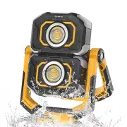 Rechargeable Work Light, 2000LM 2 COB Portable Flood Light,8 Modes, Waterproo...