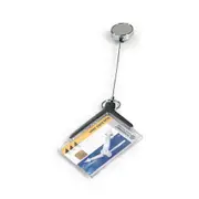 Durable Deluxe Acrylic Pro ID/Card Badge Safety Holder w/ Reel Retractable Clear