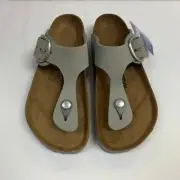 Birkenstock New w/ Box Gizeh Big Buckle Dove Gray Nubuck Leather Reg Select Size