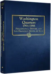 U.S. Washington Quarters: 1991-1998- Whitman Classic Coin Album #9123