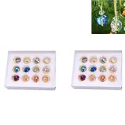 24pcs Crystal Glass Sun Catcher Hanging Christmas Balls Ornaments for Xmas Tree Wedding Party Home Decor -Style 1