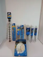 Drill Bit Lot Of 8 Plumbing Carpentry Masonry Chisel Head Shark Tooth Auger New