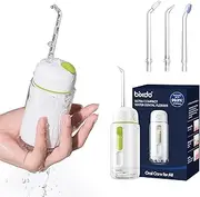 bixdo Water Flosser Portable for Travel - Mini Water Flosser with 3 Modes, IPX7 Waterproof, 360° Nozzles, Cordless Water Dental Flosser for Teeth Cleaning Flossing for Adults, Braces & Sensitive Gums