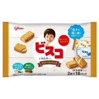 在飛比找松果購物優惠-+東瀛go+Glico 固力果 杏仁香草雙味夾心餅乾 18袋