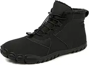[FLIOZY] Non-Slip Saguaro Shoes Winter Hiking Barefoot Boots Water-Resistant Warm Lining Wide Toe Box Boots Minimalist Zero Drop Sole Sneakers For Men and Women, Black B, 13 Wide Women/12 Wide Men