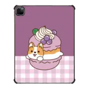 iPad Pro 12.9-inch (5th/6th gen) iPad Impact Case Cute Corgi in the Taro Macaron with Grape - Kawaii Puppy Dog with Sweet Dessert Food & Fruit