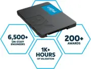 Crucial BX500 2TB 2.5' SATA3 6Gb/s SSD - 3D NAND 540/500MB/s 7mm 1.5 mil MTBF 3y