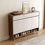 Shoe Cabinet with Doors, Wood Shoe Storage Cabinet Large Capacity Entryway Shoes Rack Organizer with Adjustable Shelves for Heels, Boots, Slippers,B,120cm