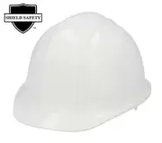 16 Each White HDPE Hard Hat, ANSI Type 1 Class E - 4 Point Ratchet Headband