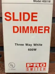 600 watts Three-Way Slide Dimmer Switch White
