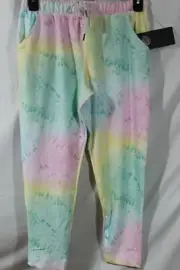 NWT Scorpio Sol Cotton Candy Pastel Tie Dye Crop Leggings size M (B83)