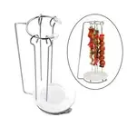 Hot Dog Camping BBQ Skewer Fire Pit Meat Shrimp Roaster Fork Grilling Holder