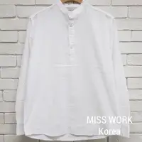 在飛比找蝦皮購物優惠-Miss work正韓男裝服飾 白色襯衫 正韓襯衫 無領襯衫