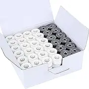 New brothread 144pcs (96White + 48Black) 60S/2(90WT) Prewound Bobbin Thread Plastic Size A SA156 for Embroidery and Sewing Machine Polyester Thread Sewing Thread