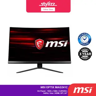Msi Optix 144Hz 1ms FreeSync 曲面 LED 遊戲顯示器 MAG241C (23.6")