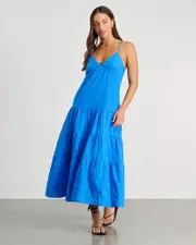 [Jag] Jag Women's Broiderie V Neck Dress In Sea Blue Navy Size 14 14 Navy