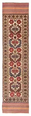 Vintage Hand-knotted Runner Rug 2'9" x 12'2" Traditional Wool Carpet