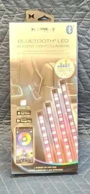 XTREME LED Car Accent Lights 4 Light Strips, Bluetooth.