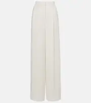 [Max Mara] Max Mara Manetta high-rise cady wide-leg pants UK 2 white