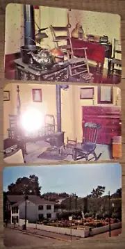 Set of 3 vtg Becky Thatcher Book Shop postcards, Mark Twain Boyhood Home Museum