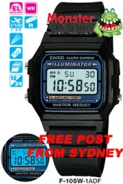 CASIO WATCH F-105W-1A F-105 F105 F105W F91 F-91 12-MONTH WARRANTY