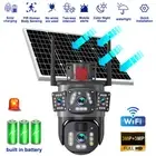 Dual Lens WIFI Solar Camera Wireless Outdoor CCTV PTZ Home Security System Cam