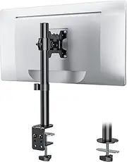 WALI Single Monitor Mount for 1 Computer Screen up to 27 inch, Fully Adjustable Monitor Arm Holds up to 22 lbs (M001S), Black