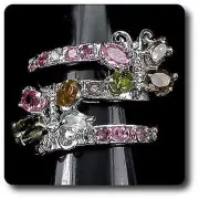 Ring Tourmaline Multicoloured Silver 925