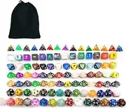 Bescon 100pcs Big Set of Random Polyhedral Dice, Standard Sized DND Dice Set 100pcs in a Variety of Colors&Effects