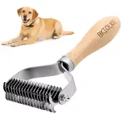 Pet Dematting Comb, Deshedding Brush for Dogs & Cats, Undercoat Rake for Dogs wi