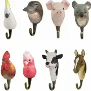 Hand Carved Wood Wall Hooks Galah/Cockatoo/Platypus/Koala/Pig Australian Edition