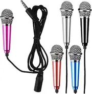 SUPVOX 5 Pcs Mini Portable Microphone Small Mics for Singing and Recording Compatible with Various Devices Durable Construction Eye Catching Design