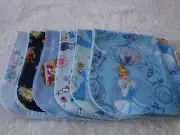Pack of 6 Burp Cloths Princesses Blue Cotton Front Towelling Back Handmade