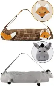 Yoga Mat Duffle Bag Small Canvas Storage Plush Donkey Fox Unicorn Penguin Llama