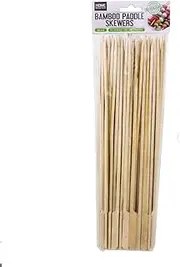 150x Bamboo Paddle Skewers BBQ Sticks Wooden Picks Fruit Kebab Party 30cm