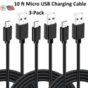 3-Pack 10 ft. Micro USB Charging Cable for PS4 PS3 XBOX 360 XBOX ONE Controller