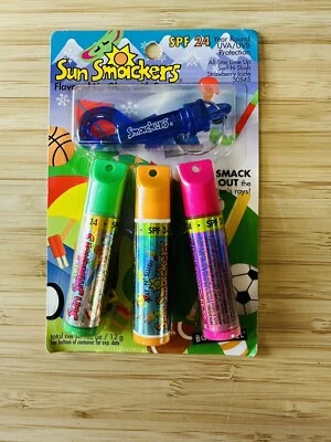 Rare Vintage Bonne Bell Lip Sun Smacker 3 pack, Lime, Surf-N-Slush & Strawberry