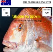 Hand Tied Snapper & Reef fish 60lb Twisted Dropper rig, 2 x Heavy Duty 4/0 hooks