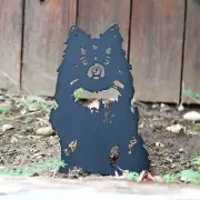 German Spitz Black Metal Dog Silhouette