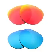 Walleva Fire Red + Ice Blue Polarized Lenses For Smith Optics Cheetah Sunglasses