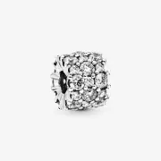 New 100% Genuine Authentic Pandora Sparkling Pave Square Clear Charm 798487C02