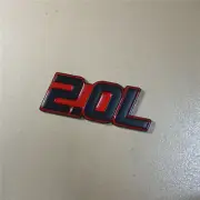 1PC Red Black 2.0L Metal Sticker Badge Emblem Decal Turbo 3D Car Performance 4x4 (for: Audi)