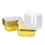 Disposable Loaf Pan with Lid 25 Pack, Mini Loaf Pans Aluminum 4.7x3.6 Inch