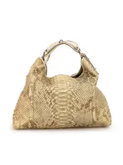 Vintage Gold Python Horsebit Hobo Bag