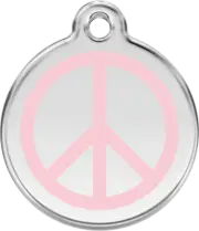 Red Dingo Peace Pink Tag - Lifetime Guarantee - Cat, Dog, Pet ID Tag Engraved