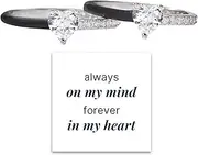 [Ellie Grace Jewellery] Matching Mother and Daughter White Enamel Ring Adjustable Silver Black