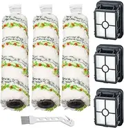 [Lemige] 3 Pack Multi-Surface Pet Brush Rolls 2788 and 3 Pack Vacuum Filters 1866 for Bissell CrossWave Max 2554 2590 2593 2596 for HydroSteam 35151 3515 35152 3513 3518 Vacuums, Part 1618641 & 1608684