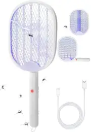 JOZUTTOW Mosquito Zapper Electric Fly Swatter, 3 in 1 Foldable 3000V Handheld...
