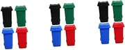 TEHAUX 3sets Mini Trash Can Pencil Holder Desktop Garbage Bin with Wheels Small Bucket for Office Supplies 4pcs*3