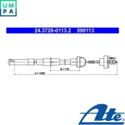 CLUTCH CABLE 24.3728-0113.2 FOR VW JETTAII/GOLFII GT/NU/MH/2G/NZ/HK 1.3L 4cyl